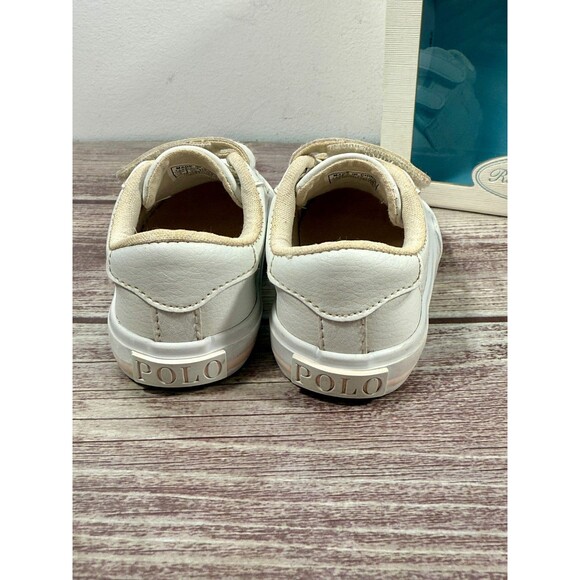 Polo Ralph Lauren Baby Crib Shoes Girls Vintage Box White Pink Size 4 - Picture 14 of 16
